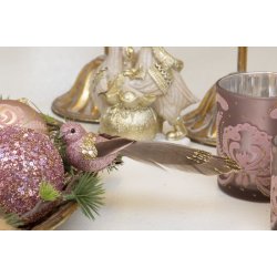 Dekorationsfugl fugl med naturhale, L15 cm